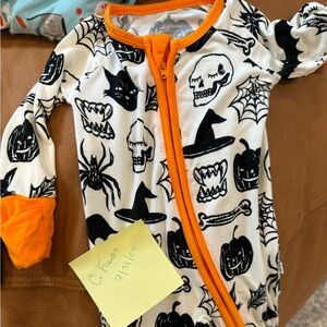 0-3m Little Sleepies Halloween Zippy